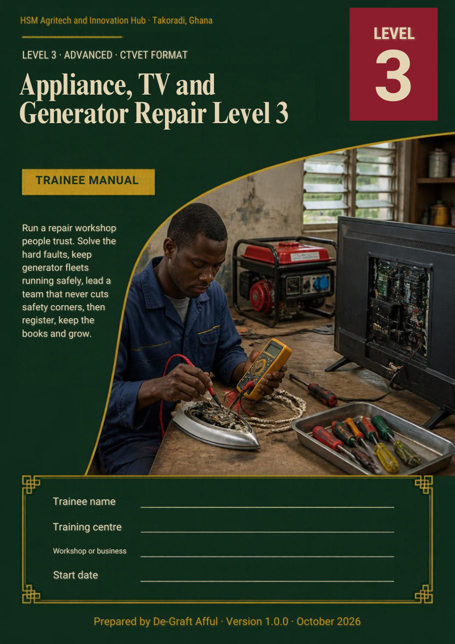 Cover of Appliance, TV and Generator Repair Level 3