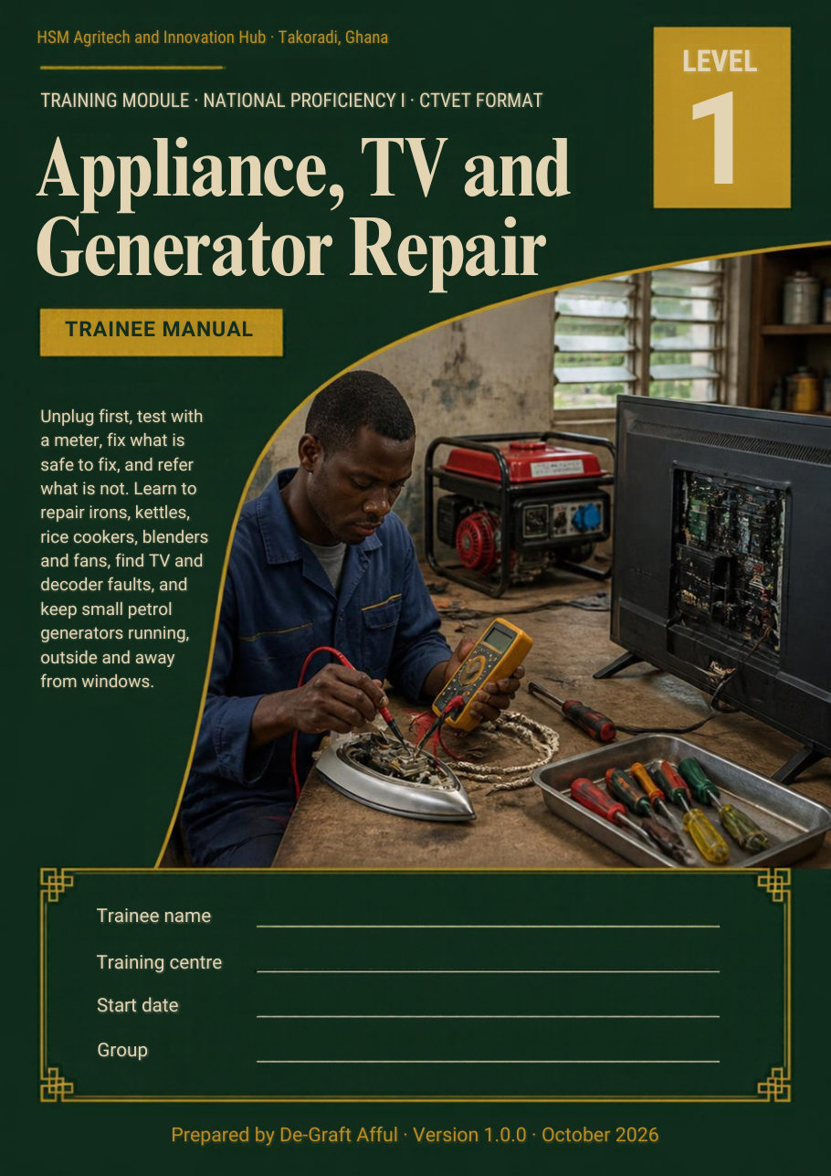 Cover of Appliance, TV and Generator Repair