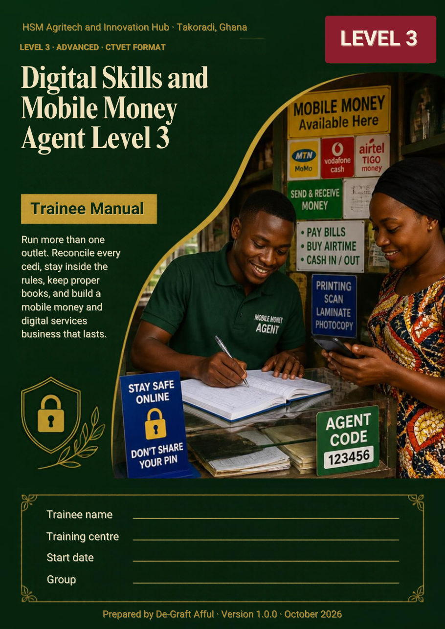 Cover of Digital Skills and Mobile Money Agent Level 3
