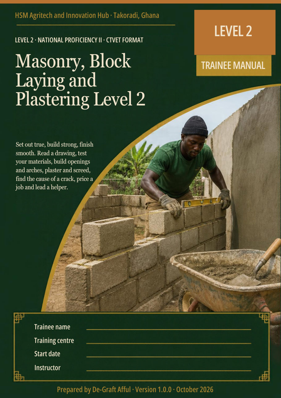 Cover of Masonry, Block Laying and Plastering Level 2