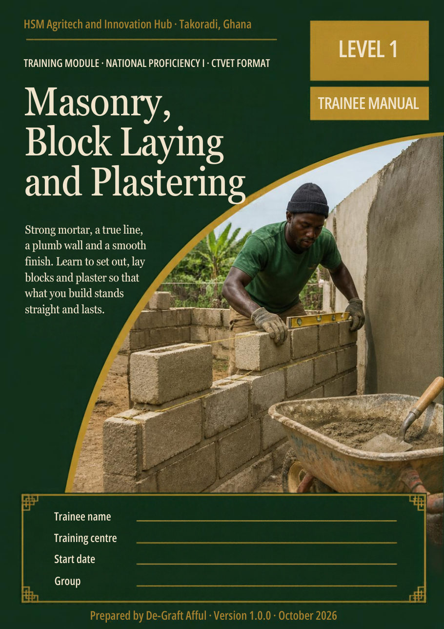 Cover of Masonry, Block Laying and Plastering