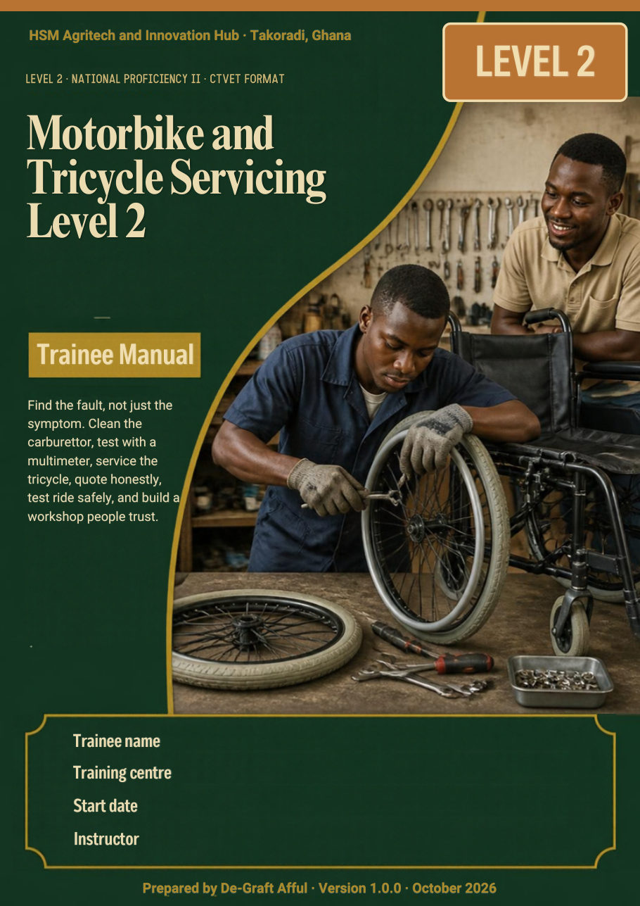 Cover of Motorbike and Tricycle Servicing Level 2