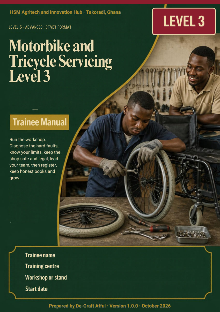 Cover of Motorbike and Tricycle Servicing Level 3