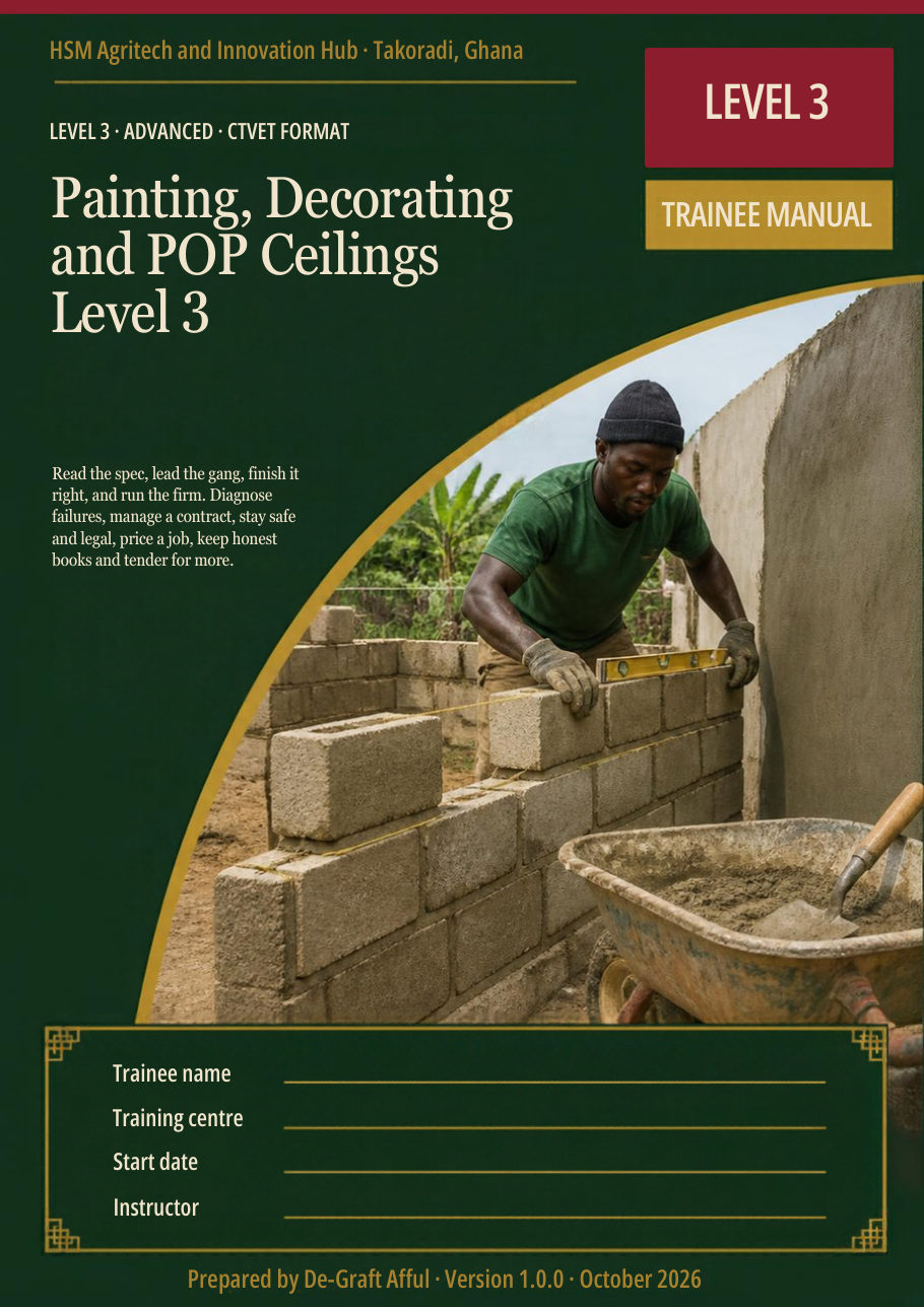 Cover of Painting, Decorating and POP Ceilings Level 3