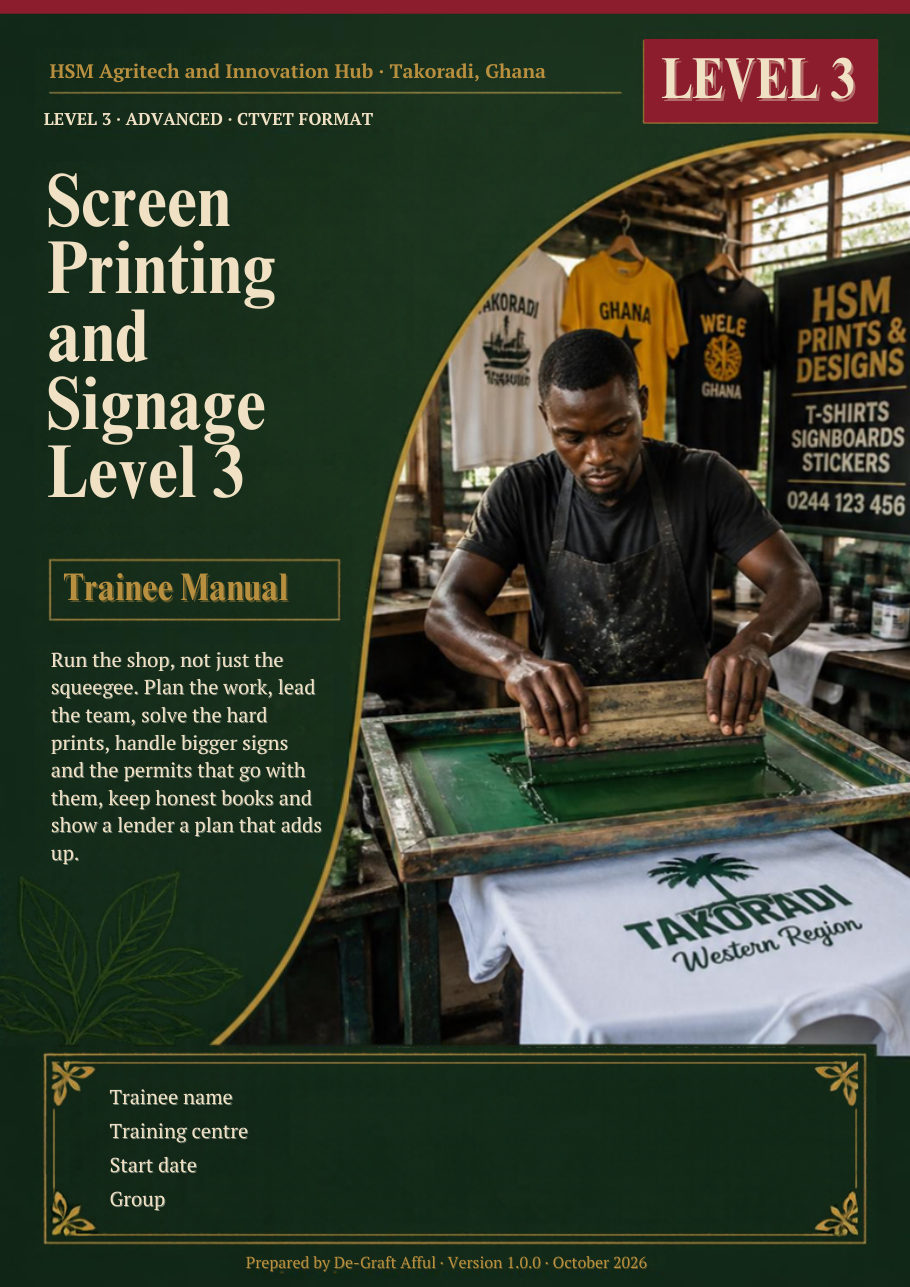 Cover of Screen Printing and Signage Level 3